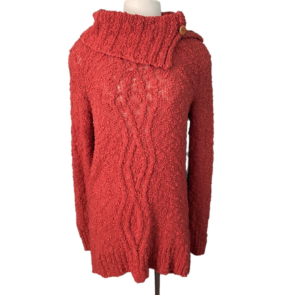 Anthro x Moth  orange knit sweater top med